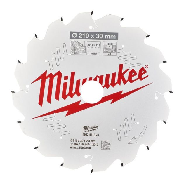Пильный диск PFTE THIN KERF MILWAUKEE, 210/30мм, 16 зубьев, фото  | SNABZHENIE.com.ua