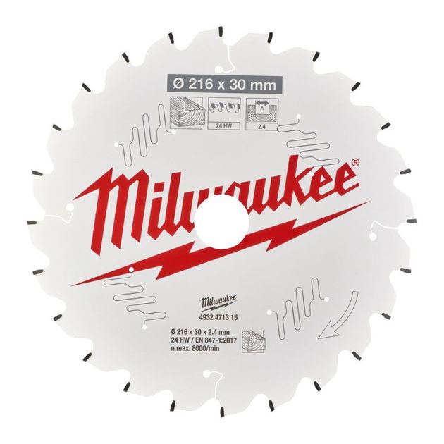 Диск пильный PFTE MILWAUKEE 216х30х2,4мм, 24 зуба, фото  | SNABZHENIE.com.ua