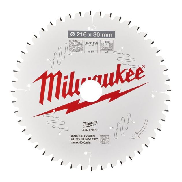 Пильный диск PFTE MILWAUKEE, 216х30х2,4мм, 48 зубьев, фото  | SNABZHENIE.com.ua
