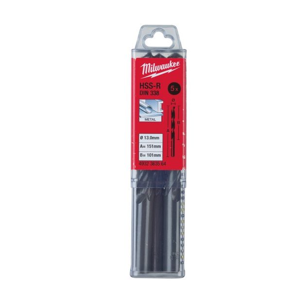 Сверло по металлу HSS-R MILWAUKEE DIN338, 13мм (5шт), фото , изображение 2 | SNABZHENIE.com.ua Сверло по металлу HSS-R MILWAUKEE DIN338, 13мм (5шт), фото , изображение 2 | SNABZHENIE.com.ua