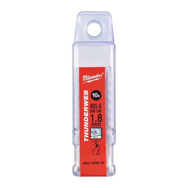 Сверло по металлу HSS-G MILWAUKEE DIN338, 1,8х46мм (10шт), фото , изображение 2 | SNABZHENIE.com.ua Сверло по металлу HSS-G MILWAUKEE DIN338, 1,8х46мм (10шт), фото , изображение 2 | SNABZHENIE.com.ua