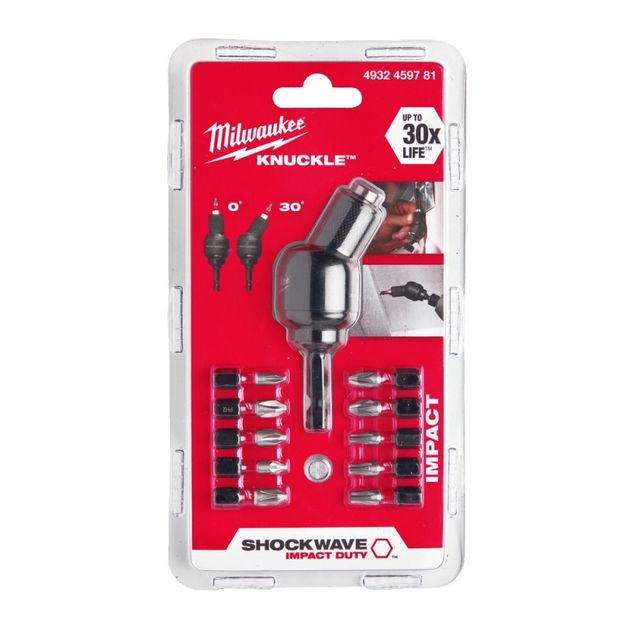 Угловая насадка KNUCKLE™ SHOCKWAVE™ + 10 бит MILWAUKEE 4932459781, фото , изображение 3 | SNABZHENIE.com.ua Угловая насадка KNUCKLE™ SHOCKWAVE™ + 10 бит MILWAUKEE 4932459781, фото , изображение 3 | SNABZHENIE.com.ua