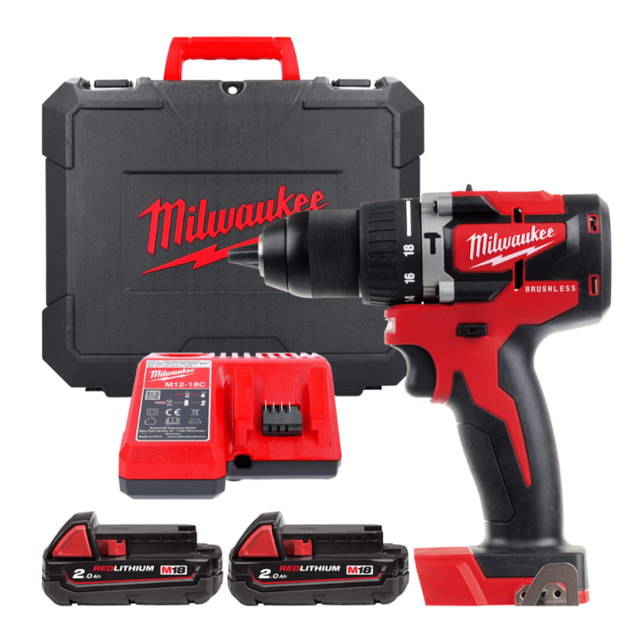 Бесщеточная ударная дрель Milwaukee M18 CBLPD-202C, 60 Нм, фото  | SNABZHENIE.com.ua
