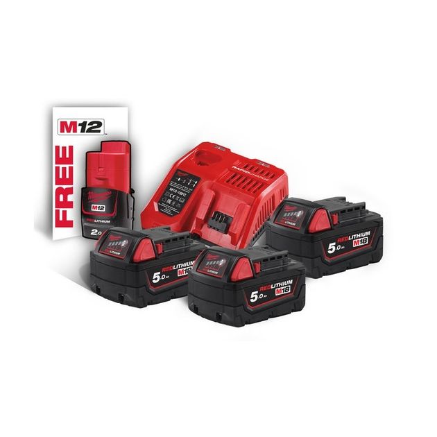 Энергокомплект M18 NRG-503 (3шт; з/у M12-18FC) + АКБ M12 B2 MILWAUKEE, фото  | SNABZHENIE.com.ua