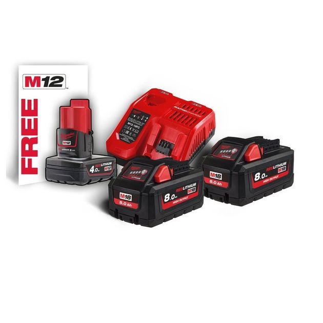 Энергокомплект M18 HNRG-802 (2шт; з/у M12-18FC) + подарок M12 B4, фото  | SNABZHENIE.com.ua