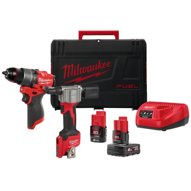 Набор аккумуляторных инструментов MILWAUKEE M12 FPP2D2-422X FUEL, фото  | SNABZHENIE.com.ua