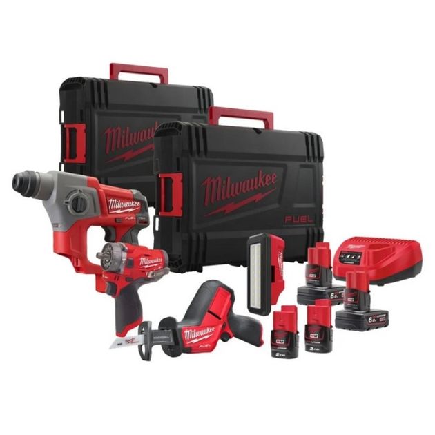 Набор аккумуляторных инструментов Milwaukee M12 FPP4C-624PEU FUEL, фото  | SNABZHENIE.com.ua