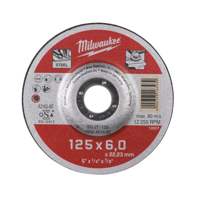 Шлифовальный диск по металлу MILWAUKEE SG 27/125х6, фото  | SNABZHENIE.com.ua