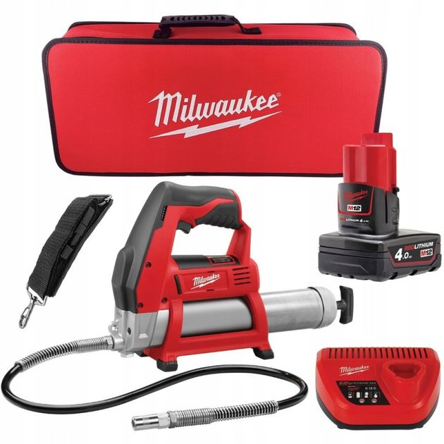 Шприц для смазки MILWAUKEE M12 GG-401B (Li-Ion 4Ah), фото  | SNABZHENIE.com.ua