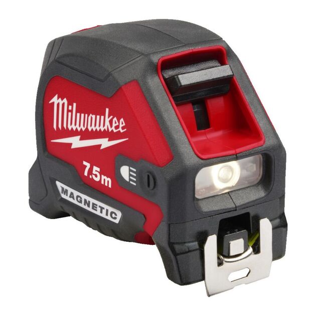 Рулетка магнитная MILWAUKEE 7,5м с LED подсветкой (30мм), фото  | SNABZHENIE.com.ua