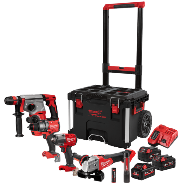 Набор аккумуляторных инструментов Milwaukee M18FPP4D-555T, фото  | SNABZHENIE.com.ua