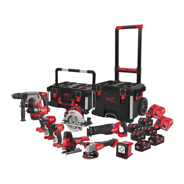 Набор аккумуляторных инструментов Milwaukee M18 FPP9A-555T FUEL, фото , изображение 2 | SNABZHENIE.com.ua Набор аккумуляторных инструментов Milwaukee M18 FPP9A-555T FUEL, фото , изображение 2 | SNABZHENIE.com.ua