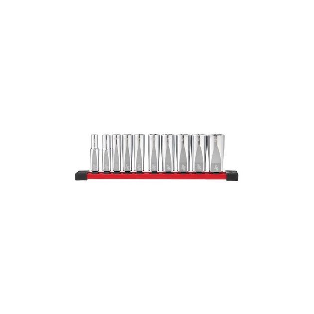 Набор удлиненных дюймовых торцевых головок 3/8" - 10 шт. MILWAUKEE, фото  | SNABZHENIE.com.ua