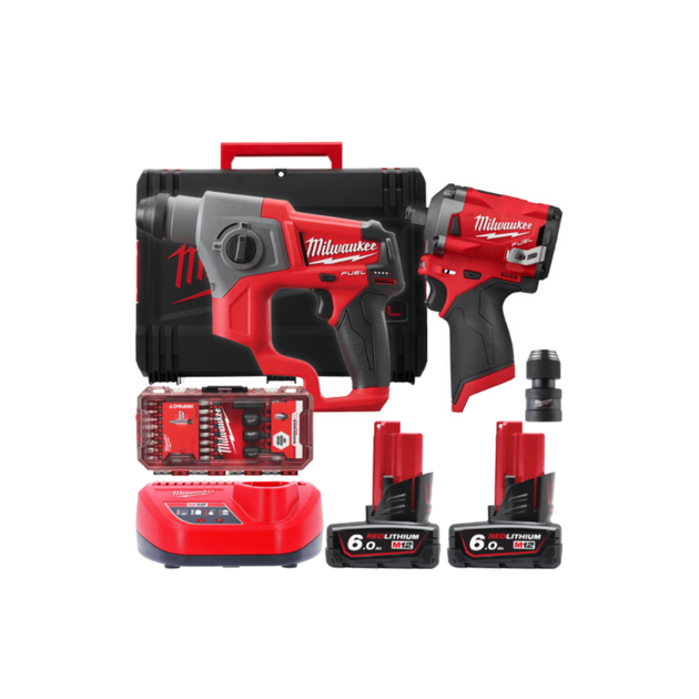 Набор из двух аккумуляторных инструментов M12 FPP2BP-602X MILWAUKEE, фото , изображение 2 | SNABZHENIE.com.ua Набор из двух аккумуляторных инструментов M12 FPP2BP-602X MILWAUKEE, фото , изображение 2 | SNABZHENIE.com.ua