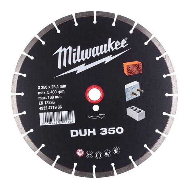 Алмазный диск DUH 350 для бетона и камня MILWAUKEE, фото  | SNABZHENIE.com.ua