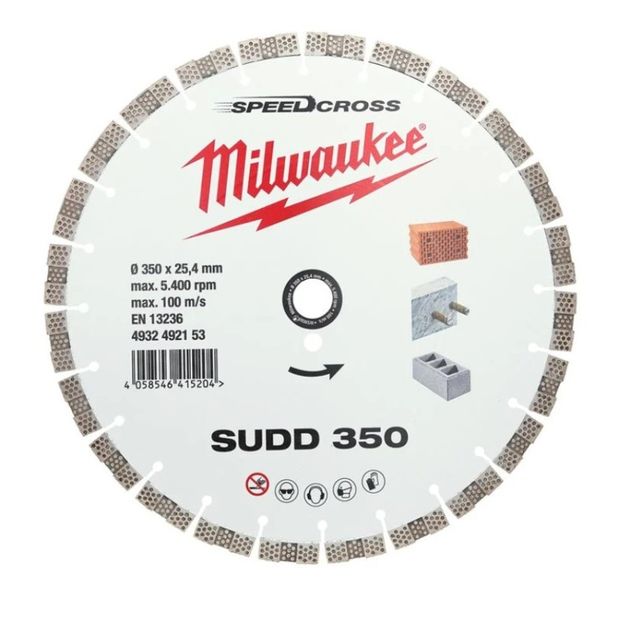 Алмазный диск SPEEDCROSS SUDD 350 мм для бетона и камня MILWAUKEE, фото  | SNABZHENIE.com.ua