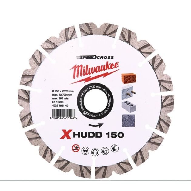 Алмазный диск MILWAUKEE SPEEDCROSS XHUDD 150 мм для бетона и керамогранита, фото  | SNABZHENIE.com.ua