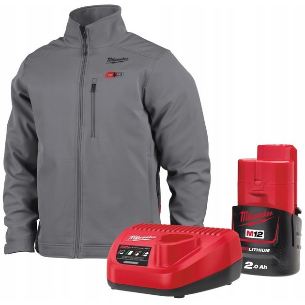 Куртка с подогревом XL MILWAUKEE M12 HJGREY5-201 с аккумулятором, фото  | SNABZHENIE.com.ua