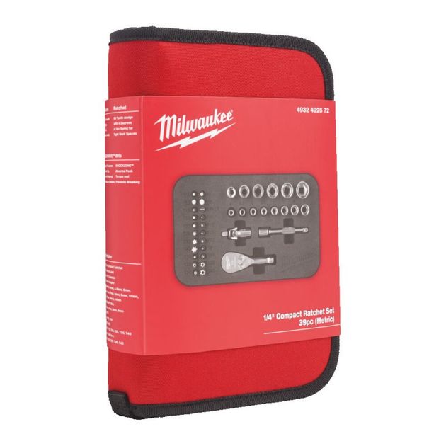 Набор головок с трещоткой 1/4", 4-14 мм + ударные биты (39 шт.) MILWAUKEE, фото , изображение 5 | SNABZHENIE.com.ua Набор головок с трещоткой 1/4", 4-14 мм + ударные биты (39 шт.) MILWAUKEE, фото , изображение 5 | SNABZHENIE.com.ua