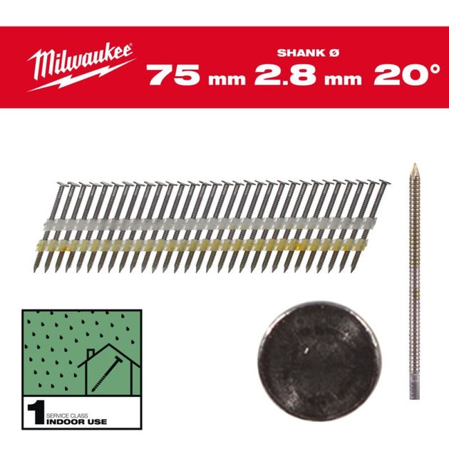Набор гвоздей для нейлера 15G/20°/64мм (2000 шт) MILWAUKEE, фото  | SNABZHENIE.com.ua