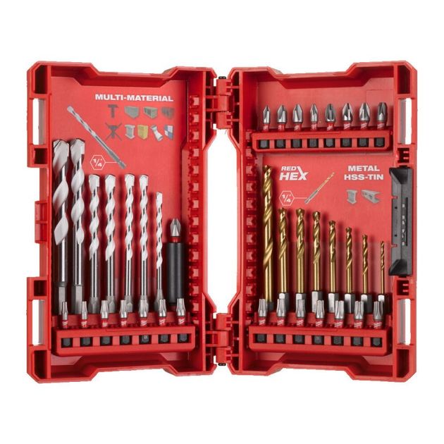 Набір SHOCKWAVE - біт, сверел по металлу RedHEX TiN MM 5.5, сверел по мультиматеріалах - 39 ед., фото  | SNABZHENIE.com.ua