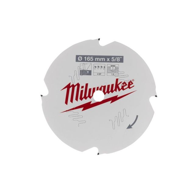 Пильный диск 165x5/8" для циркулярной пилы MILWAUKEE - 1 шт., фото  | SNABZHENIE.com.ua