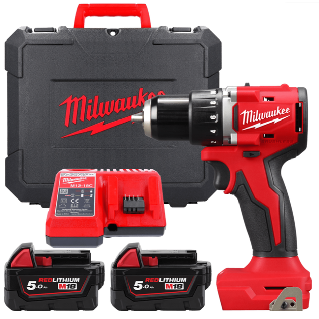 Аккумуляторная бесщёточная дрель-шуруповёрт MILWAUKEE M18 BLDDRC-502С 60.5 Нм, фото  | SNABZHENIE.com.ua