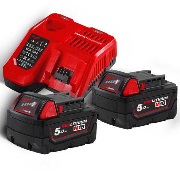 Энергокомплект MILWAUKEE M18 NRG-502С (2шт, з/у M12-18FC), фото , изображение 2 | SNABZHENIE.com.ua Энергокомплект MILWAUKEE M18 NRG-502С (2шт, з/у M12-18FC), фото , изображение 2 | SNABZHENIE.com.ua