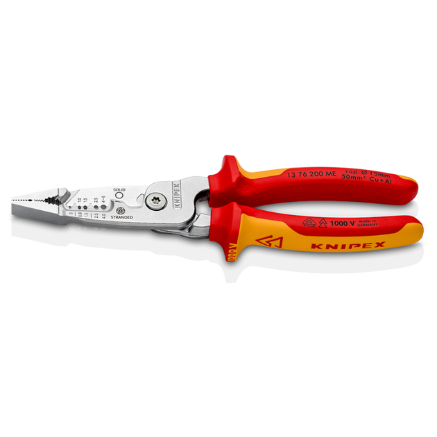 Многофункциональные клещи с пружиной KNIPEX 13 76 200 ME для электромонтажа, фото  | SNABZHENIE.com.ua