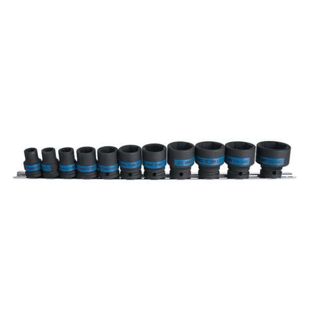 Набор ударных головок 1/2" 11 шт. 6-гранные, длинные, 10-32 мм KING TONY, фото  | SNABZHENIE.com.ua