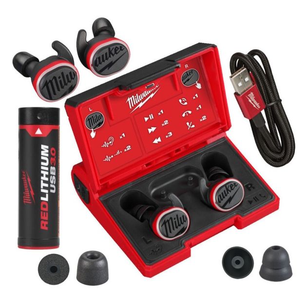 Наушники для роботи з захистом слуху MILWAUKEE REDLITHIUM L4 RLEPB-301 USB Bluetooth, фото  | SNABZHENIE.com.ua