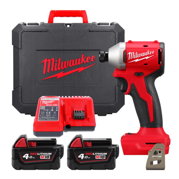 Аккумуляторный ударный шуруповерт MILWAUKEE M18 BLIDRC-402C, 190 Нм, фото  | SNABZHENIE.com.ua
