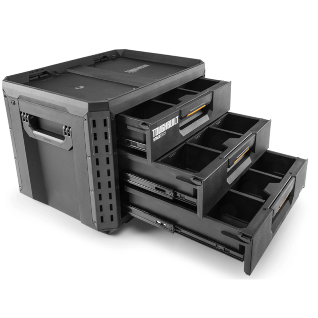 Ящик для инструментов TOUGHBUILT StackTech 3 ящика с выдвижным ящиком, фото  | SNABZHENIE.com.ua