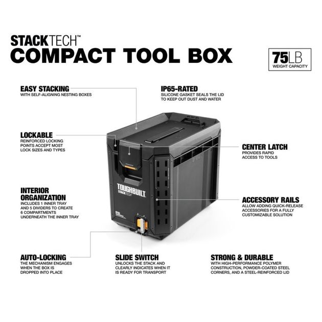 Ящик для инструментов TOUGHBUILT StackTech TB-B1-B-60C, фото , изображение 3 | SNABZHENIE.com.ua Ящик для инструментов TOUGHBUILT StackTech TB-B1-B-60C, фото , изображение 3 | SNABZHENIE.com.ua