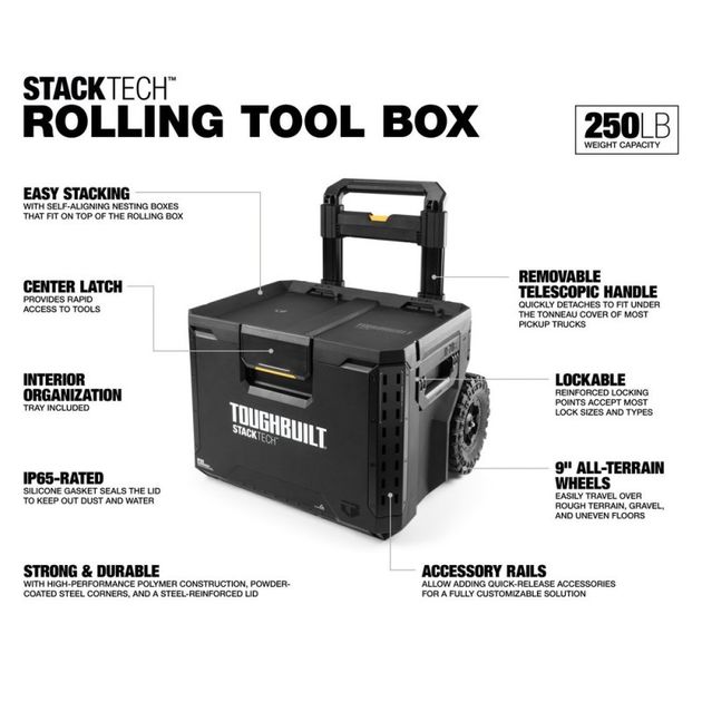 Ящик для инструментов TOUGHBUILT StackTech, роликовый, TB-B1-B-70R, фото , изображение 2 | SNABZHENIE.com.ua Ящик для инструментов TOUGHBUILT StackTech, роликовый, TB-B1-B-70R, фото , изображение 2 | SNABZHENIE.com.ua