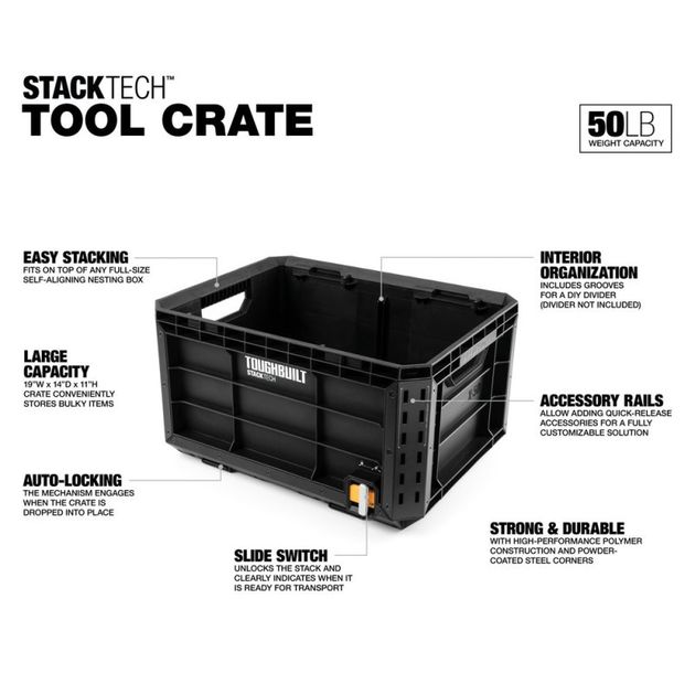 Ящик для инструментов TOUGHBUILT StackTech TB-B1-X-50, фото , изображение 2 | SNABZHENIE.com.ua Ящик для инструментов TOUGHBUILT StackTech TB-B1-X-50, фото , изображение 2 | SNABZHENIE.com.ua