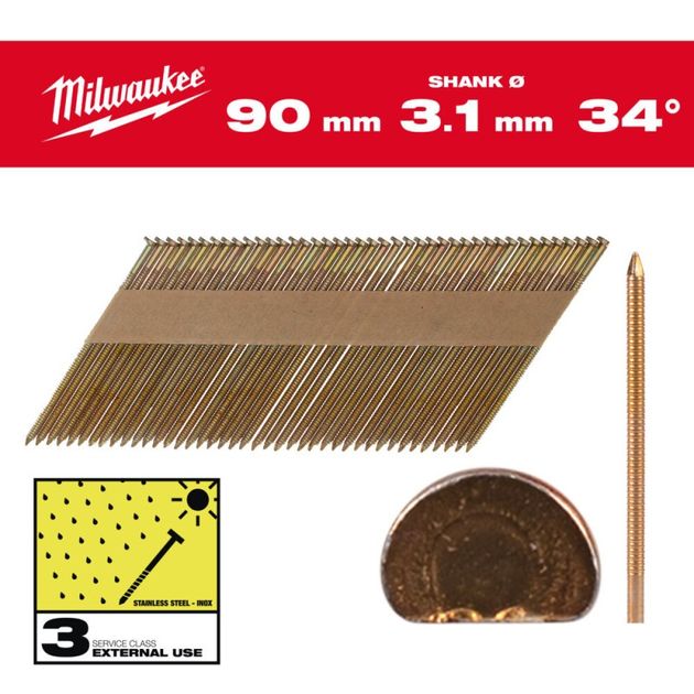 Гвозди оцинкованные кольцевые D-образные 34°/50мм для M18 FFN (2200 шт), фото  | SNABZHENIE.com.ua