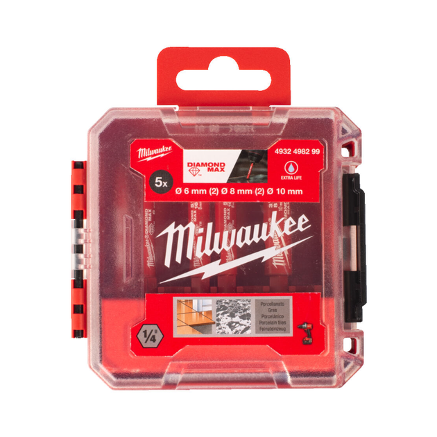 Набор сверл Diamond Max™ для плитки 6-10мм, 5 шт. MILWAUKEE, фото , изображение 3 | SNABZHENIE.com.ua Набор сверл Diamond Max™ для плитки 6-10мм, 5 шт. MILWAUKEE, фото , изображение 3 | SNABZHENIE.com.ua