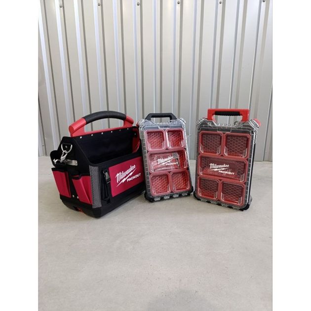Сумка для инструментов и 2 органайзера MILWAUKEE PACKOUT, 3 предмета, фото , изображение 2 | SNABZHENIE.com.ua