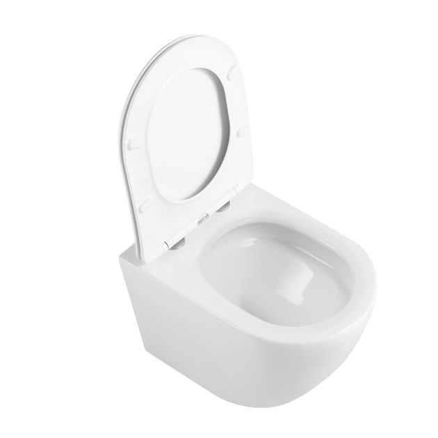 Унитаз Qtap Robin Ultra Quiet безободковый 520x365 мм WHITE с сиденьем Soft-close, фото , изображение 7 | SNABZHENIE.com.ua Унитаз Qtap Robin Ultra Quiet безободковый 520x365 мм WHITE с сиденьем Soft-close, фото , изображение 7 | SNABZHENIE.com.ua