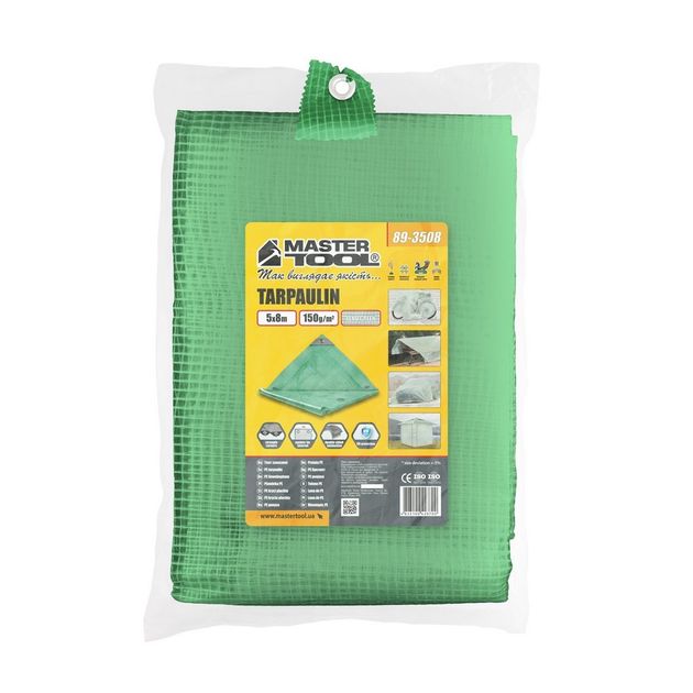 Тент MASTERTOOL LENO GREEN 5х8 м 150 г/м² 89-3508, фото , зображення 2 | SNABZHENIE.com.ua