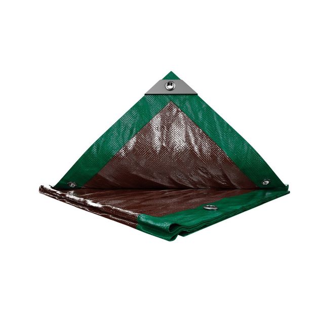 Тент MASTERTOOL GREEN/BROWN 4х5 м двухсторонний 130 г/м², фото  | SNABZHENIE.com.ua