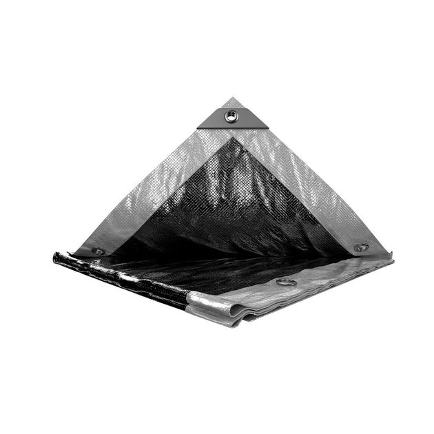 Тент MASTERTOOL SILVER/BLACK 6x8 м 200 г/м² двухсторонний 89-5608, фото  | SNABZHENIE.com.ua