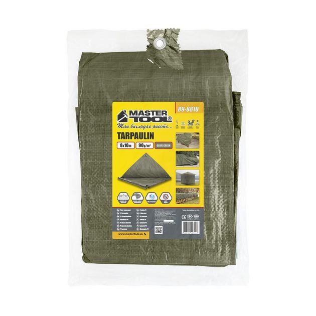 Тент MASTERTOOL 8х10 м 90 г/м² OLIVE GREEN 89-8810, фото , зображення 2 | SNABZHENIE.com.ua