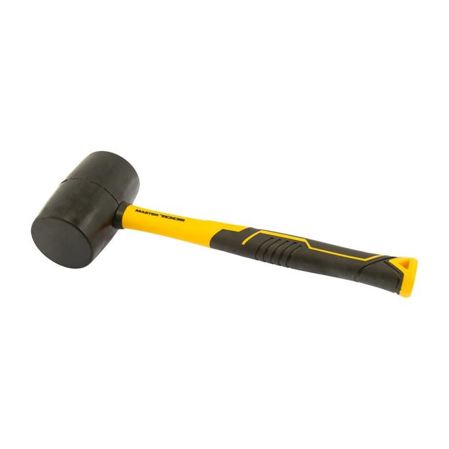 Киянка резиновая MASTERTOOL 450 г, ручка фибергласовая черная, фото  | SNABZHENIE.com.ua