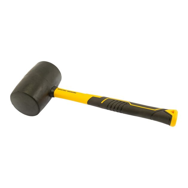Киянка резиновая MASTERTOOL 900 г, фибергласовая ручка, черная, фото  | SNABZHENIE.com.ua