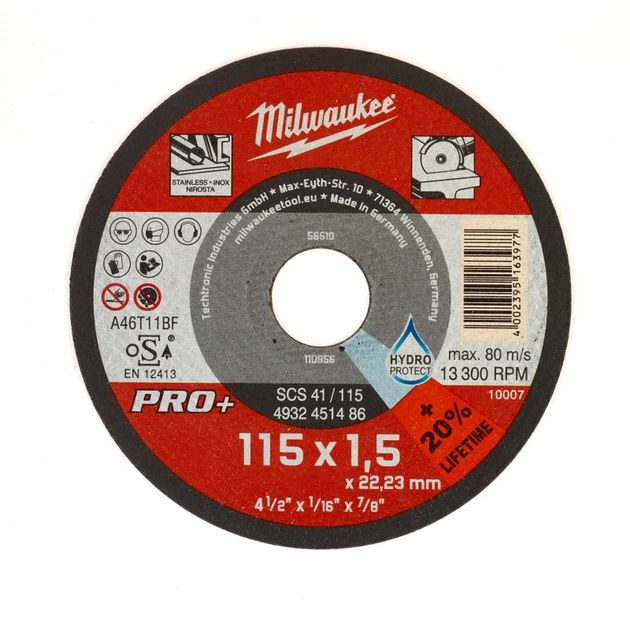 Отрезной диск MILWAUKEE SCS 41/115х1,5 PRO+ (1 шт) 4932451486, фото  | SNABZHENIE.com.ua