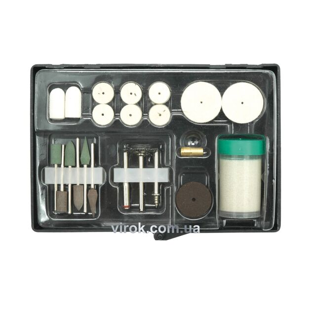 Насадки шліфувальні та полірувальні до мінішліфмашинки VOREL, набір 22 шт [10/50], фото  | SNABZHENIE.com.ua