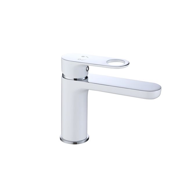 Смеситель для раковины Qtap Jay QTJAY270CRW45551 Хром/Белый, фото  | SNABZHENIE.com.ua