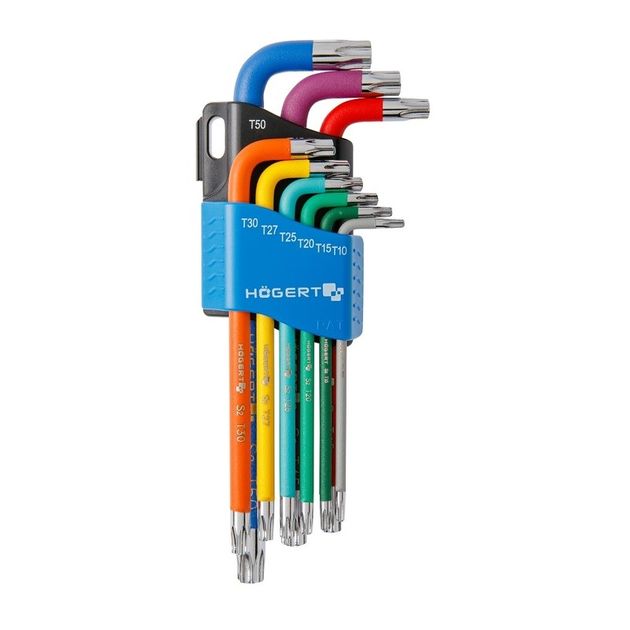 Набор Г-образных удлиненных ключей TORX T10-T50, 9 шт. HOEGERT, фото  | SNABZHENIE.com.ua